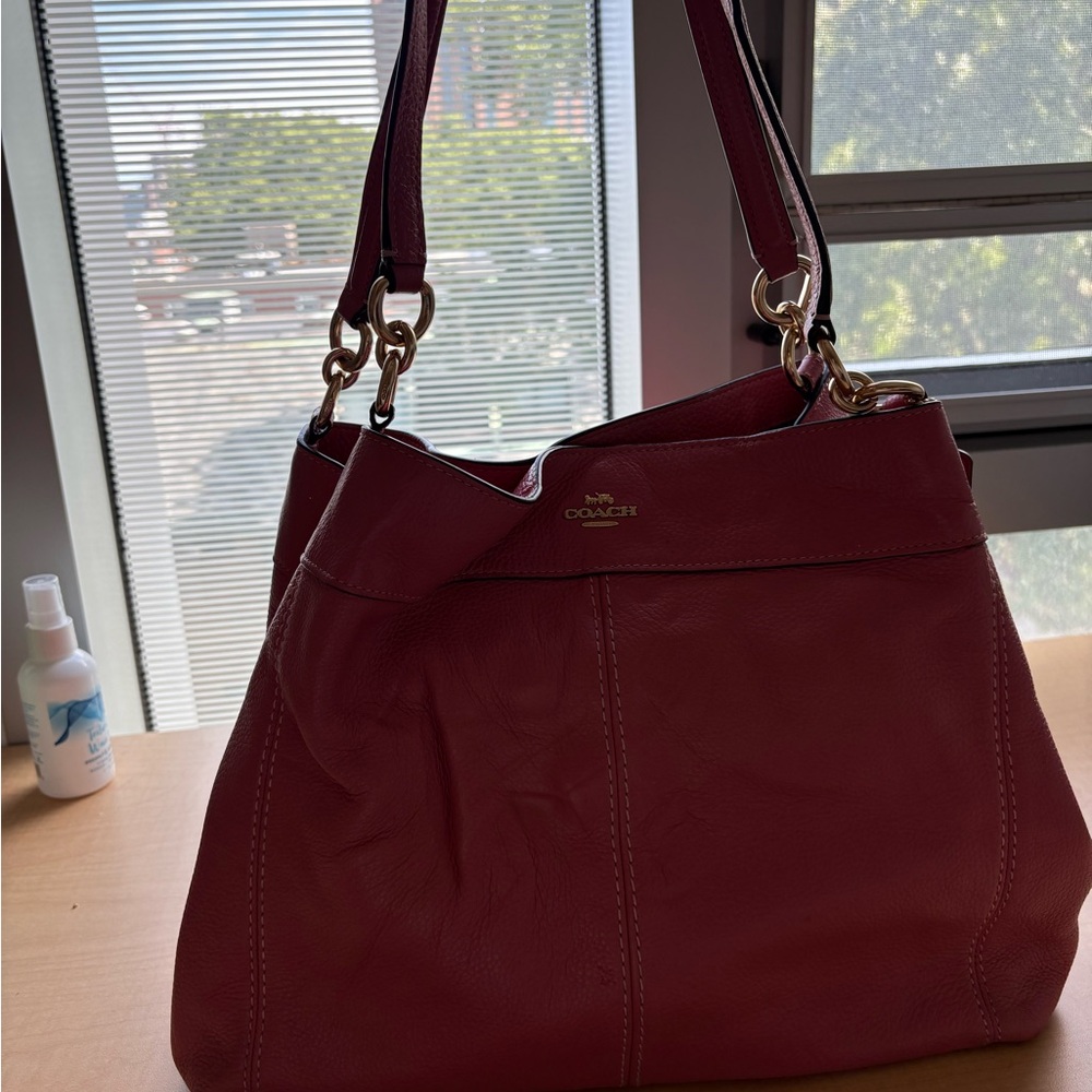 Coach light pink Leather Shoulder Bag